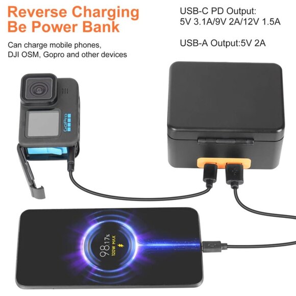 Sealed! ZGCINE PS-G10 GoPro Charging Case 10/9/8/7/6/5 Battery 3 Charging Slots - Picture 10 of 11